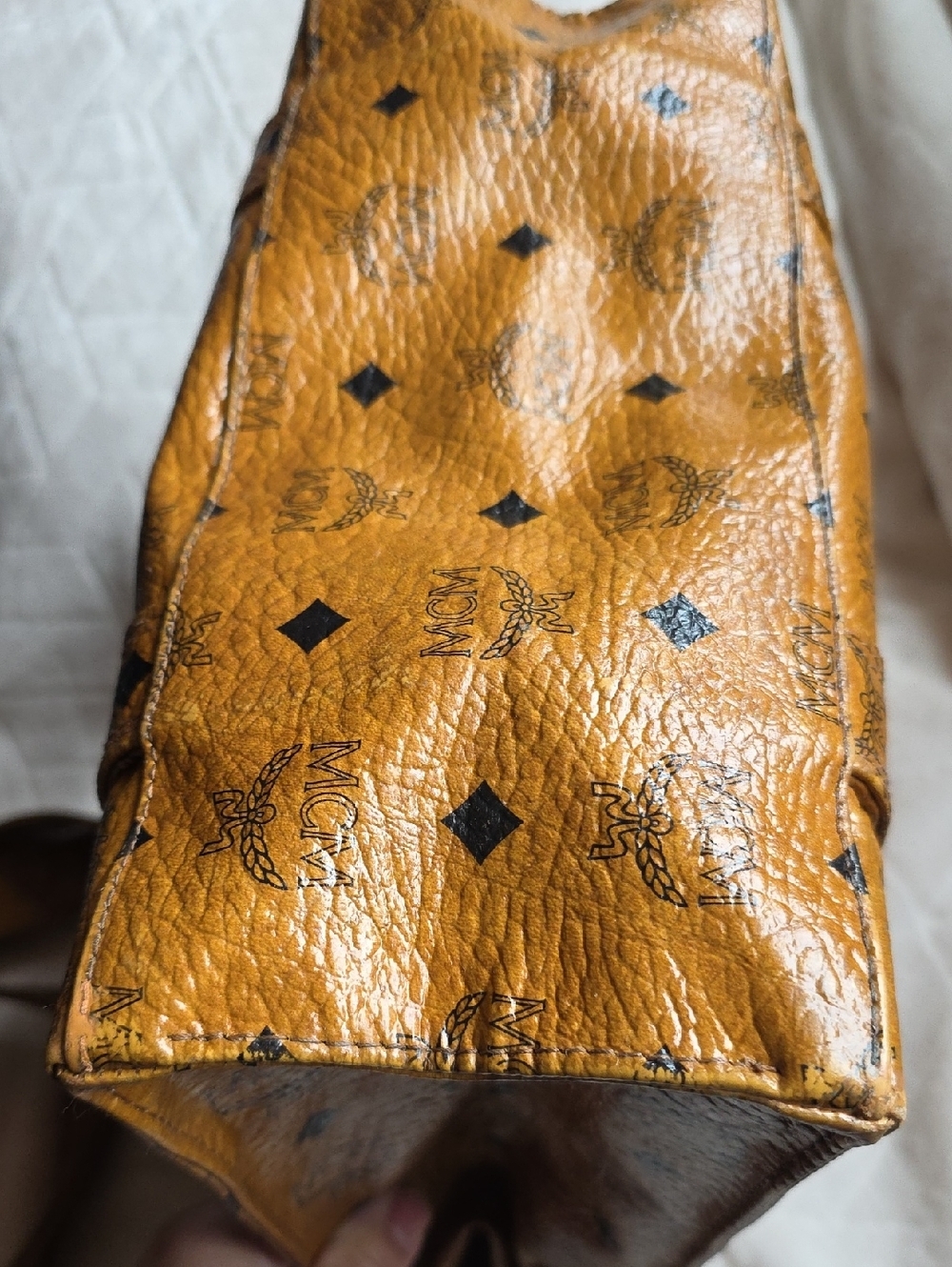 MCM Gold Visetos Monogram Tote - Picture 11 of 12